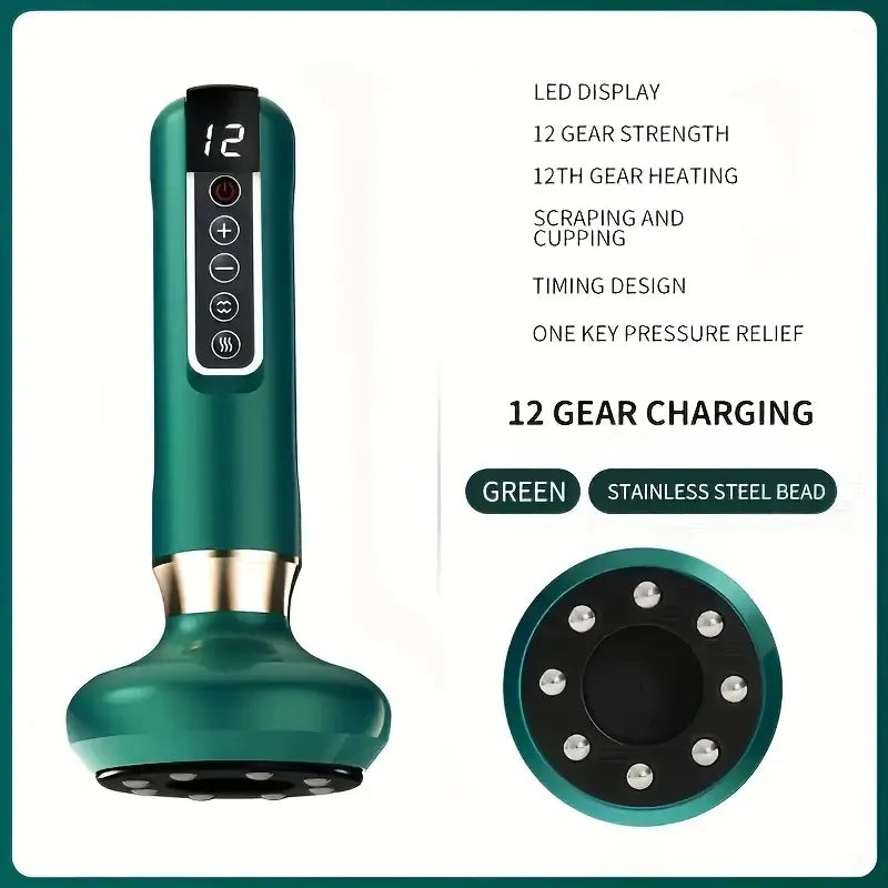 Body Gua Sha Vacuum Massager — 12-Level Electric Cupping Device