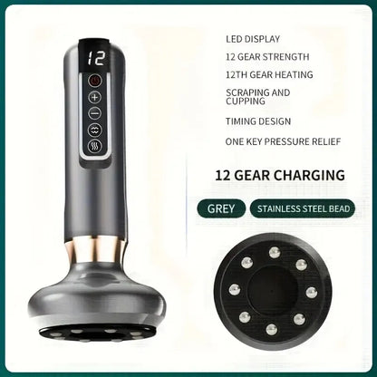 Body Gua Sha Vacuum Massager — 12-Level Electric Cupping Device