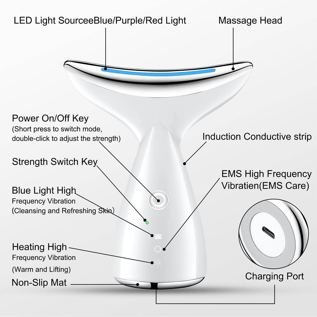Face & Neck Skin Tightening Device — Firming Facial Massager