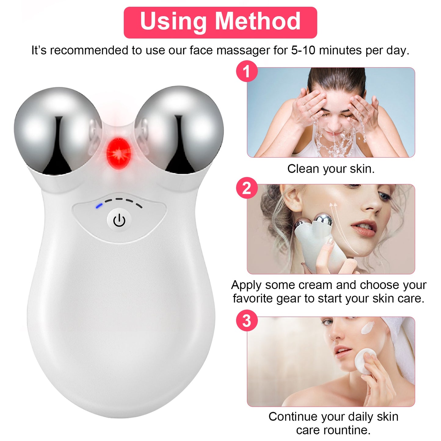 Microcurrent Face & Neck Roller — 5-Gear Skin Lifting Device