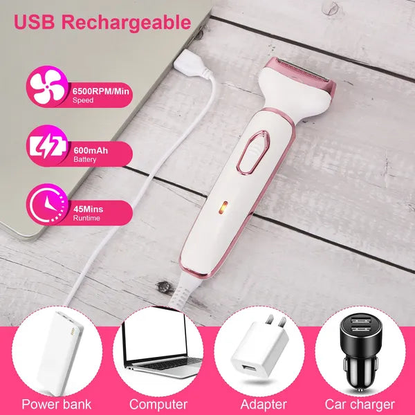 4-in-1 Women's Electric Grooming Kit — Rechargeable Hair Removal Device