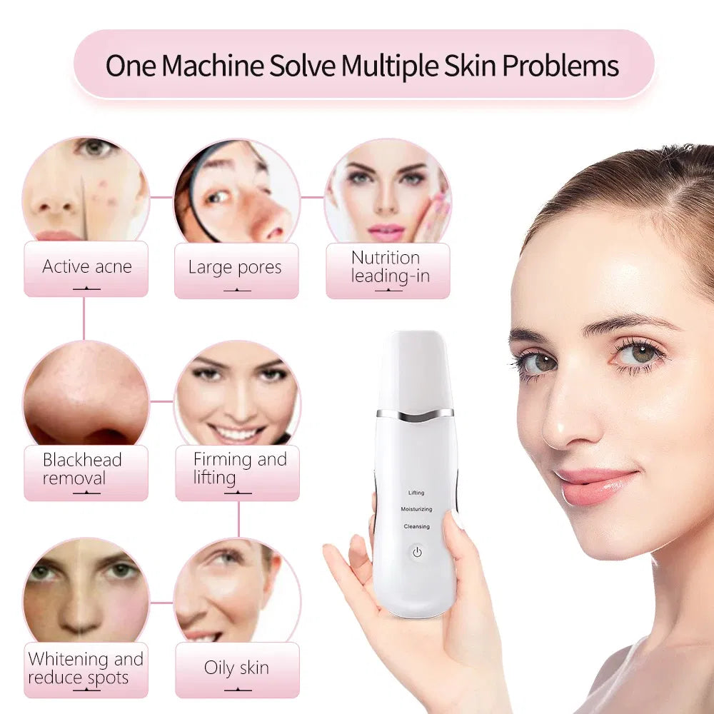 3-in-1 Ultrasonic Skin Scrubber — Deep Cleansing Facial Spatula