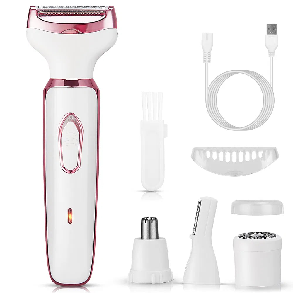 4-in-1 Women's Electric Grooming Kit — Rechargeable Hair Removal Device