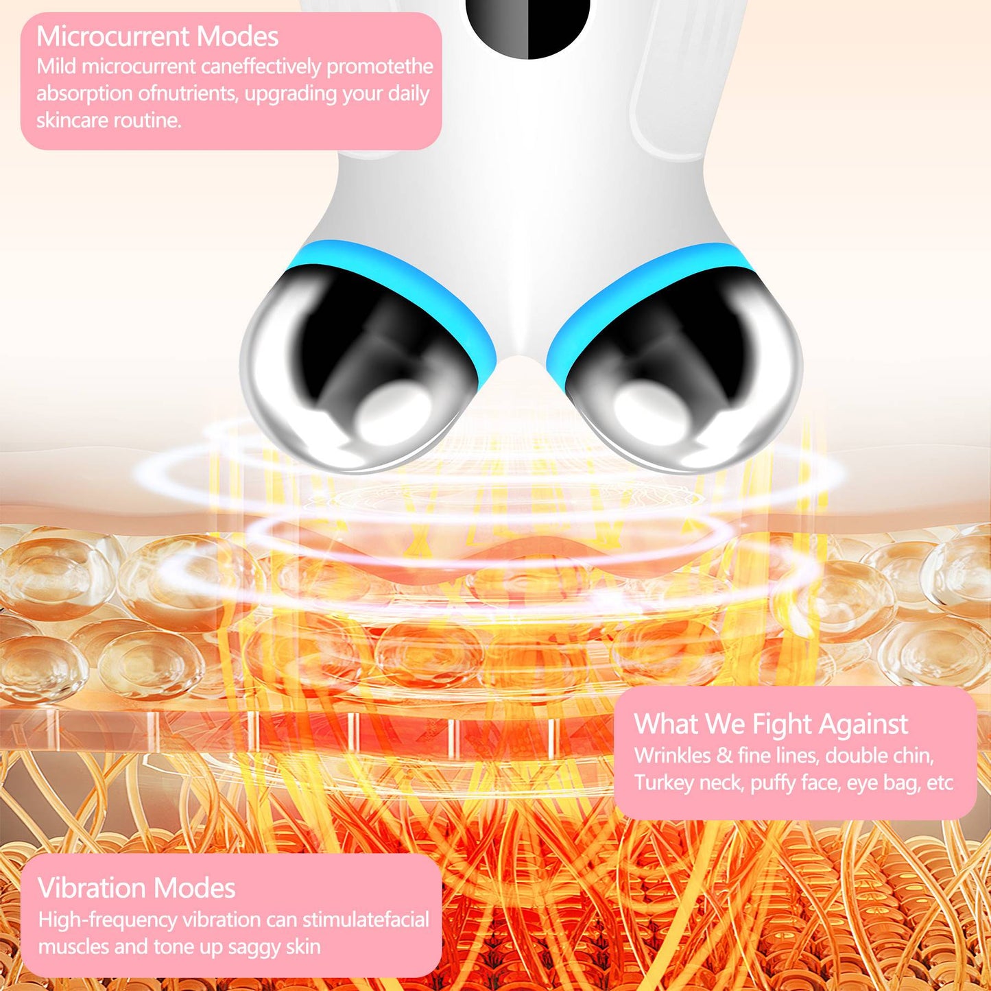 Microcurrent Anti-Aging Facial Device — Boost Absorption & Reduce Wrinkles