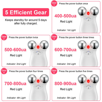Microcurrent Face & Neck Roller — 5-Gear Skin Lifting Device
