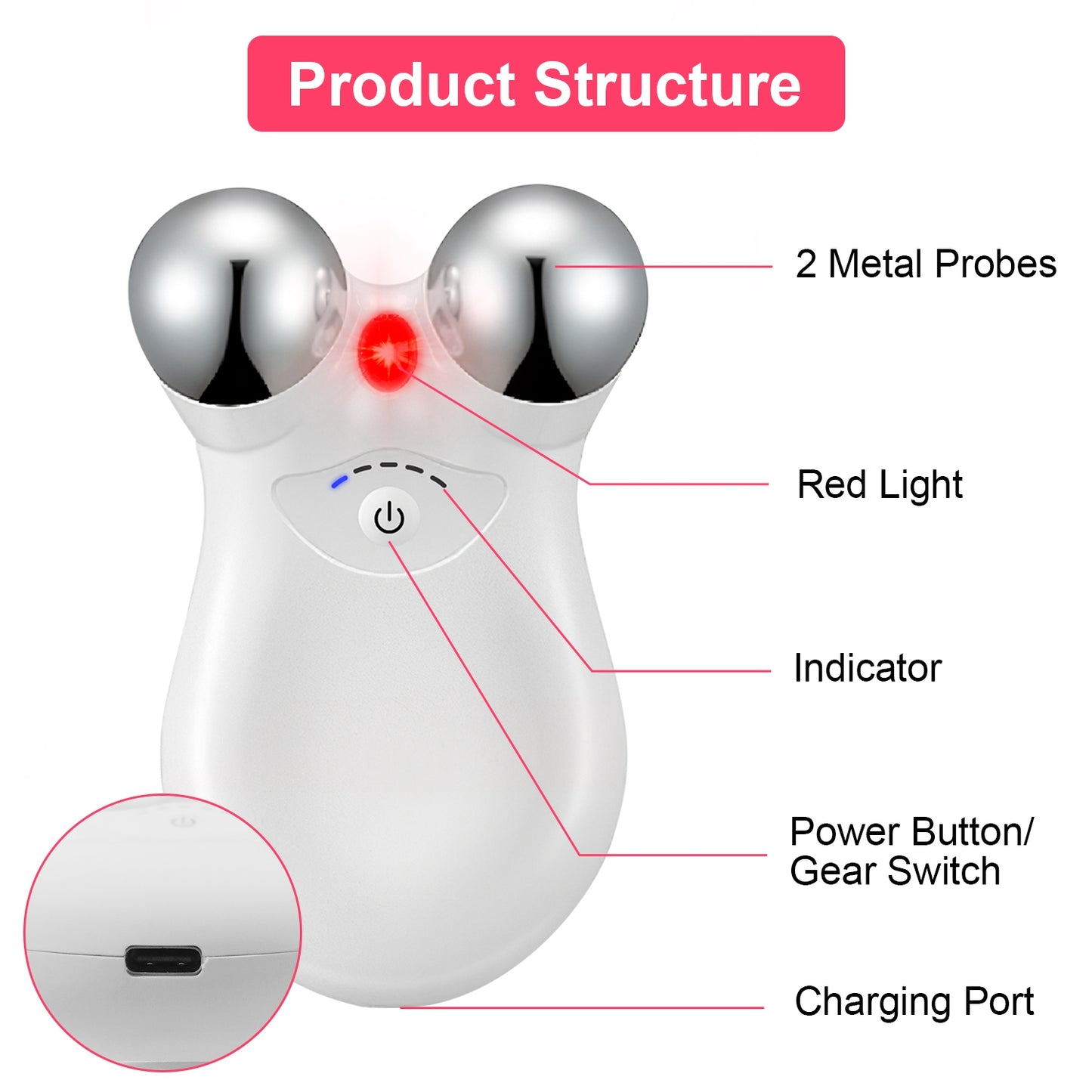 Microcurrent Face & Neck Roller — 5-Gear Skin Lifting Device
