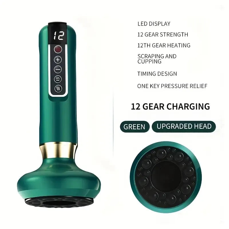 Body Gua Sha Vacuum Massager — 12-Level Electric Cupping Device