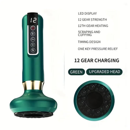 Body Gua Sha Vacuum Massager — 12-Level Electric Cupping Device